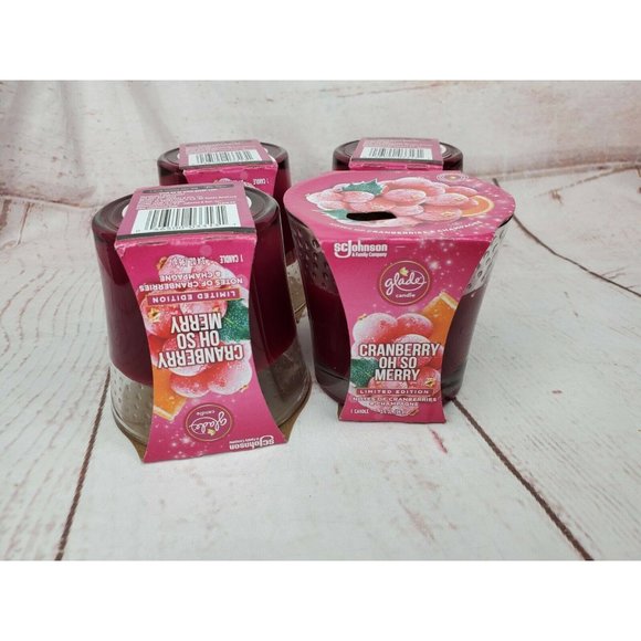 4 SC Johnson Glade Cranberry Oh So Merry Scented Limited Edition 3.4 Oz Candle - Picture 10 of 11